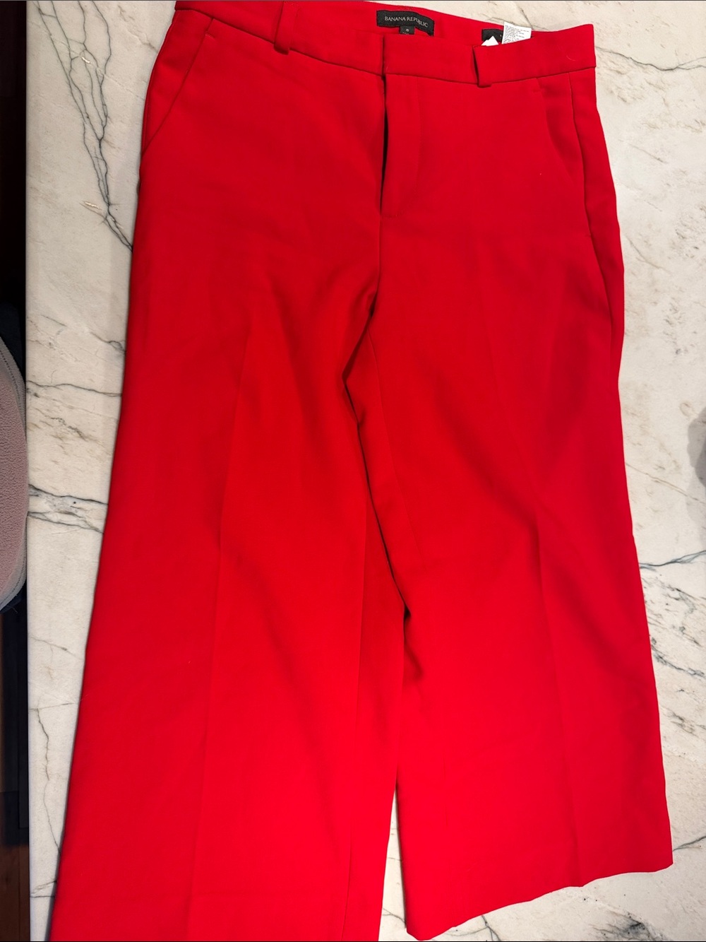 Banana Republic Red Wide-Leg Trousers